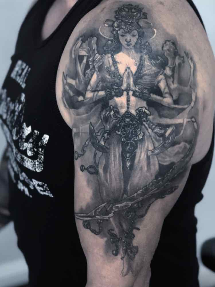 Black and Grey Tattoo Sleeve
